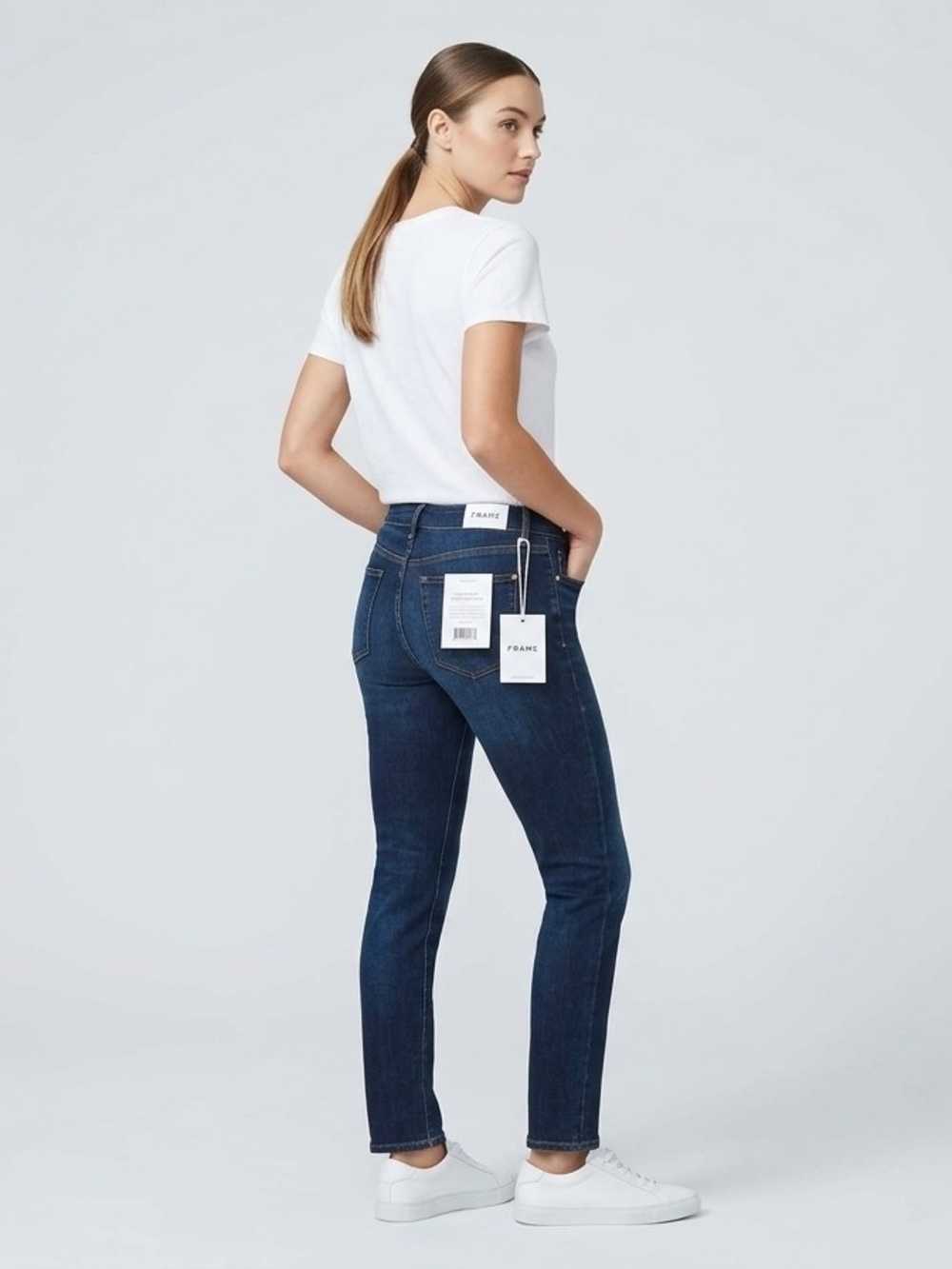 Frame Denim Slim Women's Dark Blue Stretch Jeans